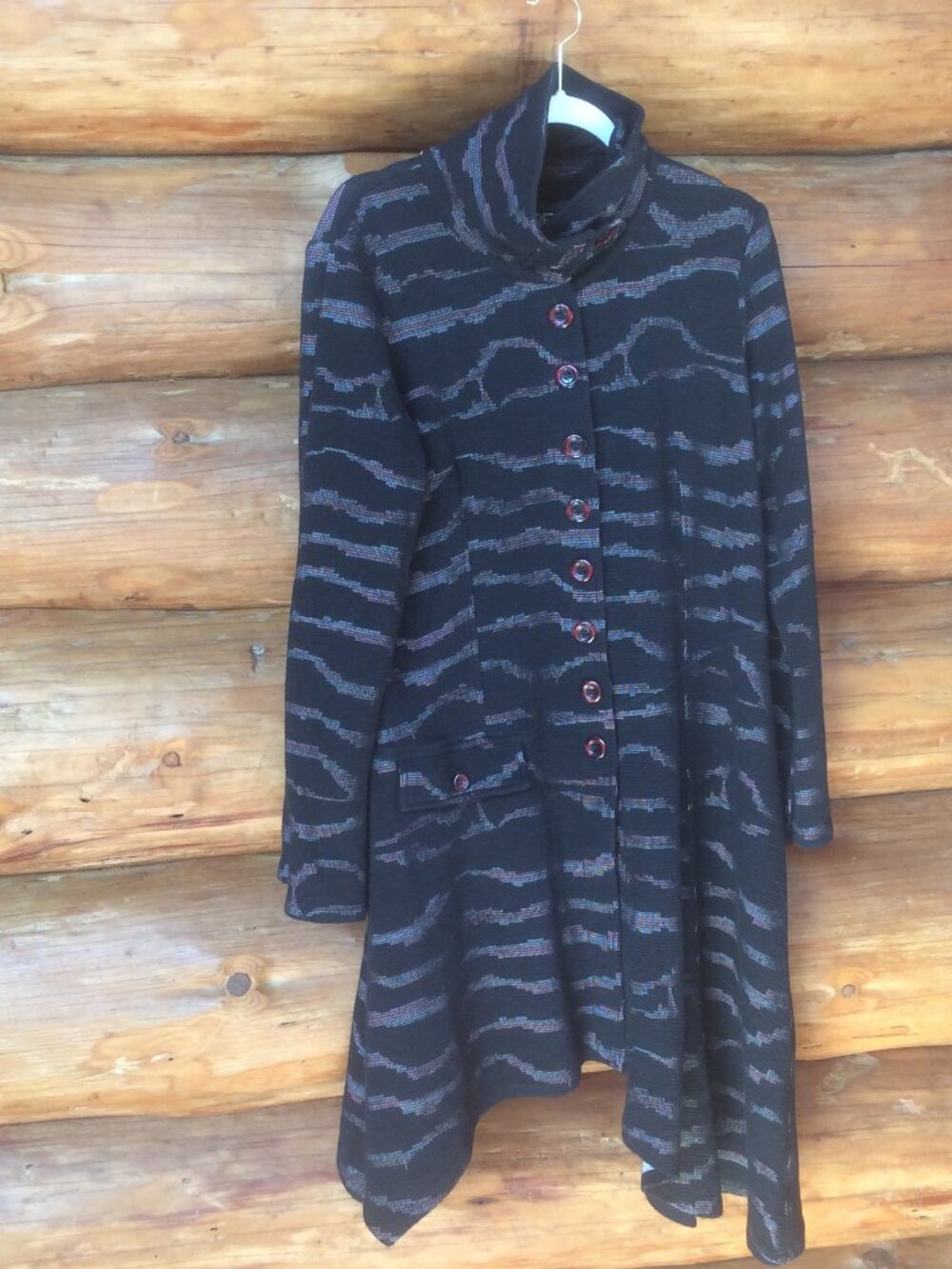 Pure Essence Urbanology Black Striped Grunge Witchy Jacket Size Large